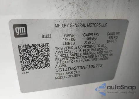 2022 Chevrolet Malibu Fwd Lt from USA, damaged, VIN 1G1ZD5ST3NF105712